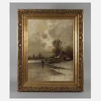 Johann Jungblut, Winterlandschaft, Öl auf Leinwand