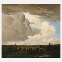 Adolf Kaufmann, Pastorale Landschaft, Öl auf Leinwand