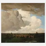 Adolf Kaufmann, Pastorale Landschaft, Öl auf Leinwand