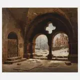 Alb. Sturm, Winterliches Klosteridyll, Öl auf Leinwand und Keilrahmen