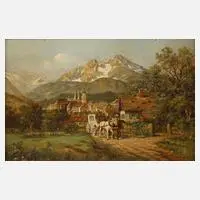 Erich Bahr, Blick auf Berchtesgaden, Öl auf Pappe