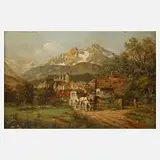 Erich Bahr, Blick auf Berchtesgaden, Öl auf Pappe