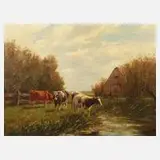 Frans Beckers, Kühe auf der Weide, Öl auf Leinwand