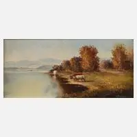 H. Bogojevic, "Kühe im Chiemgau", Öl auf Leinwand
