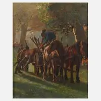Willy Brandes, der Hirschjagd, Öl auf Leinwand