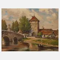 C. Breuer, Am Stadttor, Öl auf Leinwand