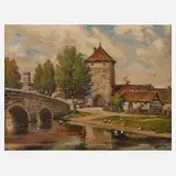 C. Breuer, Am Stadttor, Öl auf Leinwand