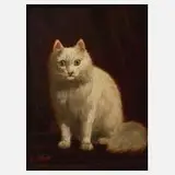 Alexandre Clarys, Katzenportrait, Öl auf Holztafel