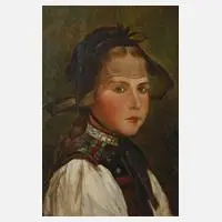 Fritz, Mädchen in Tracht, Öl auf Leinwand und Platte
