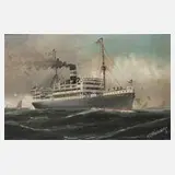 C. Hagener, Schiffsbild, Öl auf Karton