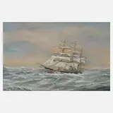 John Hamilton, Segelschiff, Öl auf Sperrholzplatte