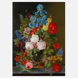 Richard Handler, Blumenstillleben, Öl auf Sperrholzplatte