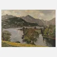 E. Herrmann, Sommer am See, Öl auf Leinwand