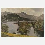 E. Herrmann, Sommer am See, Öl auf Leinwand