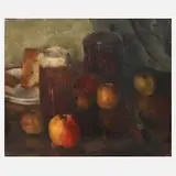 Prof. Rudolf Hinderer, "Fruchtstück", Öl auf Leinwand