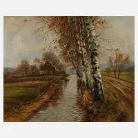 Jahn, Herbst am Kanal, 1933, Öl auf Leinwand
