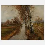 Jahn, Herbst am Kanal, 1933, Öl auf Leinwand