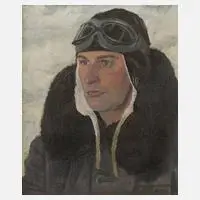 Korte, Pilotenbildnis, Öl auf Leinwand