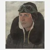 Korte, Pilotenbildnis, Öl auf Leinwand