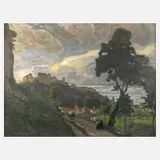 Ferdinand Kruis, Die Harburg in Schwaben, Öl auf Leinwand