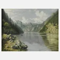 Robert Kümpfel, Am Königssee, Öl auf Platte