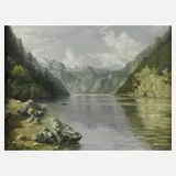 Robert Kümpfel, Am Königssee, Öl auf Platte