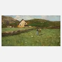 Menegazzi, Sommerlandschaft, Öl auf Holztafel