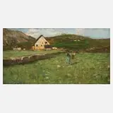 Menegazzi, Sommerlandschaft, Öl auf Holztafel