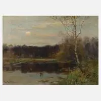 Prof. Peter Paul Müller, Seeuferlandschaft, Öl auf Leinwand