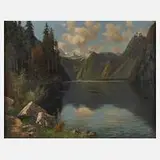 Carl Müller-Baumgarten, St. Bartholomä am Königssee, Öl auf Leinwand