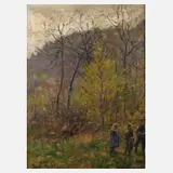 Peter Paul Müller-Werlau, Kinder im Wald, Öl auf Leinwand