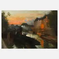 Silbert, Abend an der Seine in Paris, Öl auf Leinwand