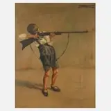 E. Spörl, Junger Schütze, Öl auf Leinwand