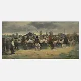 Max Stern, Ungarisches Volksfest, Öl auf Karton