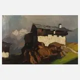N. Strommer, Alpiner Bauernhof, 1933, Öl auf Leinwand