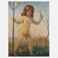 Prof. Walter Teutsch, Allegorie des Frühlings, 1918, Öl auf Leinwand
