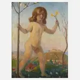 Prof. Walter Teutsch, Allegorie des Frühlings, 1918, Öl auf Leinwand