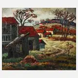 Prof. Maurice Vagh Weinmann, Herbstliches Dorf, Öl auf Leinwand
