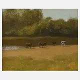 Lazar Semjonowitsch Yazgur, Am Fluss, Öl auf Platte
