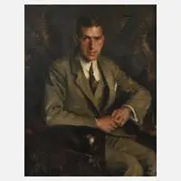 Jan Adriaens, Herrenportrait, 1928, Öl auf Leinwand