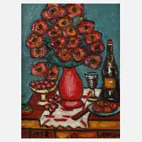 Jourdan, Blumenstillleben, 1962, Öl auf Leinwand