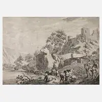 Gebirgslandschaft by Hans von Aachen, Radierung, sold Mar 2022