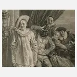 L. Surugne, Karnevalsgesellschaft, Kupferstich