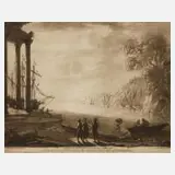 Richard Earlom, Tempel am Meer, Radierung