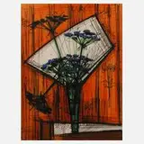 Bernard Buffet, Blumenstillleben, Farblithographie