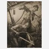 Hermann Kätelhön, Unter Tage, Radierung