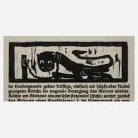 Prof. Emil Nolde, Kettenhund, Holzschnitt