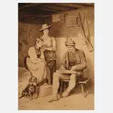 Elise Nees von Esenbeck, Der Zitherspieler, Tusche