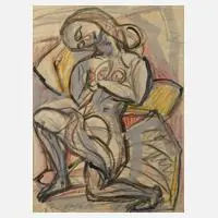 Arthur Degner, Expressiver Frauenakt, Kohle