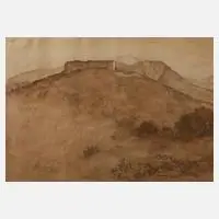 Prof. Hugo Gugg, Castel Lagopesole, 1939, Aquarell in Braun